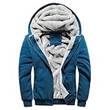 DRESCOKLJ Sweatshirt Herren Winter Warm Kapuzenjacke Kapuzenpullover mit Reißverschluss und Tasche Hoodie Oversized Top Jacke Mantel Fleece-Innenseite Sweatjack