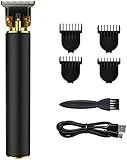 Haarschneider,haarschneider Profi Haarschneidemaschine,USB Wiederaufladbar Schnurloser Rasierer T-Blade Trimmer Men Hair Clipper Mit 4 Führungskämmen, Home Haarschneideset - Schw
