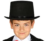Guirca Schwarzer Zylinder Hut für Kinder Karneval Fasching Zauberer Magier Schw