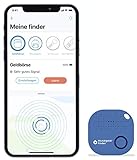 musegear Schlüsselfinder mit Bluetooth App aus Deutschland I Maximaler Datenschutz I hellblau 1er Pack I Schlüssel F