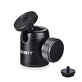 UTEBIT Mini Kugelkopf Stativkopf 24mm Ballhead Diameter Max Load 5Kg 360 Grad Kamera Kugelkopf mit 1/4'Schraube Hot Shoe Anzug für alle Arten von DSLR Kamera Stativ LCD-Monitor Blitz Licht Halter usw