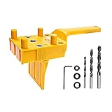 Saker Universal Bohrschablone mit verstellbaren Bohrlochgrößen 8 Pcs Bohrführungsvorrichtung für vertikales Lochbohren für Ø 6/8/10 mm Holzdübel geeig