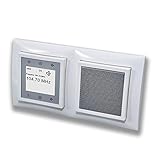 Berker Unterputz Radio (Einbauradio) Komplett-Set - 28848989 inkl. Lautsprecher und Rahmen in polarweiß glänzend - UKW-Radio mit RDS-Anzeig