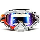 QYK -Skibrille Anti-Fog, 100% UV-Schutz Snowboard Skibrille, Snowboard Double Layer Sphärische Gläser, Schneebrille für Herren Damen & Jugend,