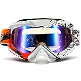 QYK -Skibrille Anti-Fog, 100% UV-Schutz Snowboard Skibrille, Snowboard Double Layer Sphärische Gläser, Schneebrille für Herren Damen & Jugend,