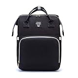 RONGJJ Tragbare Wickeltasche, Multifunktionales Baby-Reisebett, Große Kapazität, Zusammenklappbares Bett, Babytasche Für Die Säuglingspflege Baby Nest Mit Matratze, Black