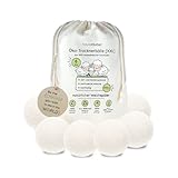 hauszauber - Öko Trocknerbälle für Wäschetrockner [6er Set XXL] - Nachhaltige Produkte aus 100% Schafwolle - Natürlicher Weichspüler ideal für Daunen - Zero Waste: Filzbälle aus neuseeländischer W