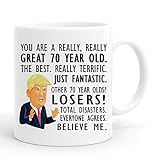 joey Trump-Tasse zum 70. Geburtstag, 313 ml, lustige Donald Trump Gag Kaffeetassen, 1949 70 Jahre altes Geburtstagsgeschenk für ihn, Freund, Vater, Bruder, Ehemann, Opa, Kolleg