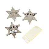 Sheriffstern mit Namensschild für Cowboy und Indianer 12 Stück mit Palandi Stick