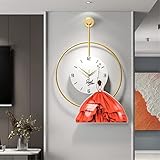DBOATB Wanduhr für Wohnzimmerdekor, Nicht tickendes leises Metallzifferblatt, große Wanduhr, für Büroküche, Schlafzimmer, einzigartige W