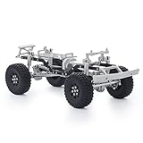 LIZHOUMIL RC Auto Metallrahmen mit Rädern für Axial Scx24 90081 1/24 Simulation Modellauto, RC Auto modifiziertes Upgrade Ersatzteil Silb
