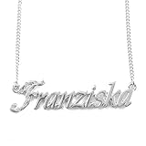 KL Kigu Franziska Namenskette 18 Karat Weißgold Plattiert Personalisiert Damen Halskette Mit Namen Fashion Schmuck Geschenk Fur Freundin Mutter Schw