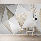 Fototapete Wand Tapete 300 x 210 cm Cremefarbene kreative Geometrie Wohnzimmer Schlafzimmer Büro Flur Dekoration Wandbilder Moderne Wanddek