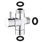 3-Wege Umschaltventil, Rusee Umstellventil Ventil Umschalter G 1/2' Massives Messing Brause Dusche Umschaltventil Dusche Adapter Umstellventil Duschsystem Ersatzteil, C