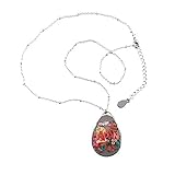 DIYthinker Ich Liebe Japan Asien Kultur Nette Bunte Sakura Bonsai Geisha Sushi Hand dekoriert Art Illustration Muster Teardrop-Form-Anhänger Halskette Schmuck mit Kette Dek