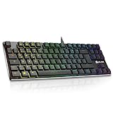 KLIM Dash TKL – Mechanische Tastatur mit roten Schaltern für Professionelle Anwender und Gamer - QWERTZ - Kompakt TKL Tastatur ohne nummernblock + RGB Farben und Beständiger M