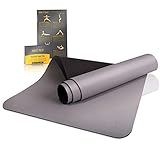 High Pulse® Yogamatte ‘Super Grip’ - Extra rutschfest und griffig | Schweißfeste Gymnastikmatte + praktischer Tragegurt für Yoga, Pilates und Fitness - für Anfänger und erfahrene Yogis (Grau)