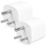 kwmobile 2X Reiseadapter Indien Typ-D - Schuko Reise Adapter zu Typ D Steckdose in z. B. Indien Nepal Sri Lanka - Stromadapter Urlaub weiß