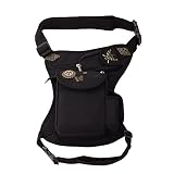 BLESSUME Steampunk Fannypack Baumwolle Hüfttasche Reise Praktischer Gürtel - Schwarz - Einheitsgröß