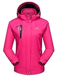 MAGCOMSEN Damen Softshelljacke Leicht Jacke Outdoorjacke Frühling Angeln Jacke Damen Funktionsjacke Atmungsaktive Jacke Trekkingjacke mit Kapuze Rosa L