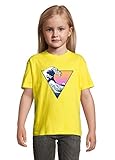 Crashing Wave Aesthetic Vector Art Yellow Colorful Kids T-Shirt 96-104cm (4year)
