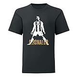 Art T-Shirt, Cristiano Ronaldo, Mädchen, c-ronaldo-ts-chda-blk-5-6, Schwarz, c-ronaldo-ts-chda-blk-5-6 5-6 J