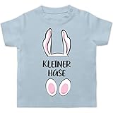 Ostern Baby - Kleiner Hase - schwarz - 1/3 Monate - Babyblau - Oster Shirt Baby - BZ02 - Baby T-S
