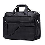 ZHONGHUA 14in Zoll Laptoptasche Große Kapazität Leinwand Herren- und Damen Erweiterbare Aktentasche Reise Business Bag (Color : Black)