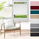 ECD Germany Plissee 70 x 150 cm - Weiß - Klemmfix - EasyFix - ohne Bohren - Sonnen- und Sichtschutz - für Fenster und Tür - inkl. Befestigungsmaterial - Jalousie Faltrollo Fensterrollo R