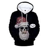 BOLANQ Mode Herren und Damen Weihnachten 3D Print Kapuzenpulli Kapuzenpullover Casual Sweatshirt Tops Print Sweatshirts Mode Rundhals Pullover B