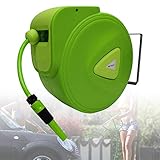 HENGMEI Schlauchtrommel Mobile Gartenschlauch mit 20m + 2m Schlauch - Schlauchaufroller Automatischer Schlauchbox 180°schwenkbar für Bewässerung, Autow