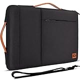 DomISO 15,6 Zoll Laptop-Schutzhülle, wasserdicht, mit Griff, Schultertasche für Lenovo Yoga 730/ThinkPad T580/Asus ROG Zephyrus/Dell/HP/Dell, Schw