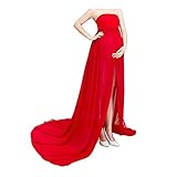 xuanranUK Schwangere Frauen Fotografie Stützen, Schwanger Kleid Maternity Gown Split Front Foto Shoot Kleid, Mutterschaft Fotografie Kleidung Schwangerschafts Maxikleid Schwang