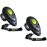 ASCO 2X Premium Clicker, Finger Clicker für Clickertraining, Hunde Katzen Pferde Profi Clicker, Hundetraining Klicker schwarz AC01F, 2 Stück