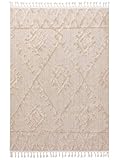 benuta TRENDS Kurzflor Teppich OYO Cream 80x150 cm - Moderner Teppich für W