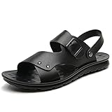 Luyangyund Herren Outdoor Wandersandalen Open Toe Arch Support Leichte rutschfeste Athletic Sport Sandalen Walking Sandalen Fischer Sandalen Sommer Wasserschuhe Dual Use Slide Slipper, Schwarz , 43 EU