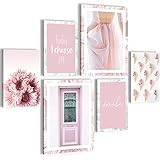Bilder Fashion - KEIN RAHMEN NÖTIG - Moderne Collage Rosa - Mädchenzimmer Wohnzimmer - N020463
