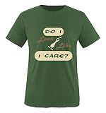 Comedy Shirts - Do I Look Like I Care? - Herren T-Shirt - Oliv/Hellbraun-Beige Gr. L
