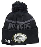 New Era Green Bay Packers Beanie NFL 2017 Black Collection Black - One-S