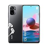 Xiaomi Redmi Note 10 Smartphone + Kopfhörer (16,33 cm (6,43') AMOLED Display, 128GB Speicher, 4GB RAM, 48MP Quad-Rückkamera, 13MP Frontkamera, Dual-SIM, Android 11) Grau - [Exklusiv bei Amazon]