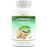 Ginkgo + Ginseng - 365 Tabletten - Spezial Extrakt - Hochdosiert - Laborgeprüft - Ginkgo Biloba + Koreanischer Ginseng - Premium Qualität - Veg