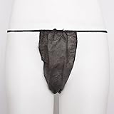 Einweg String Tanga DAMEN (50 Stück) aus Vliesstoff, schwarz, einzeln verpack