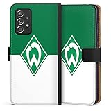 DeinDesign Klapphülle kompatibel mit Samsung Galaxy A52s 5G Handyhülle aus Kunst Leder schwarz Flip Case Wappen SV Werder Bremen Log