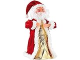 infactory Singender Nikolaus: Singender, Tanzender Weihnachtsmann Swinging Santa, 28 cm (Tanzender Weihnachtsmann mit Musik)