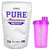 Pure American Protein 750g | Whey Anabolic BCAA Mass Muscle Builder | Protein Pulver + SHAKER (Schokolade)