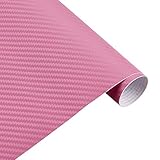 Auto Folie,Carbon Folie 35x200cm 3d Kohlefaser Vinylfilmfolie Film Vinyl Motorrad Auto Aufkleber Wasserdichte Film Motocross Zubehör (Color : Pink)