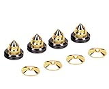 Fucaiqian. 4pcs Lautsprecher Standfuß Fuss-Auflage-Zink-Legierung Metall (Nicht reines Kupfer) Spikes Kegel Stock Fuß Nagel M28 * 26 (Size : 4 Feet and 4 Pads)