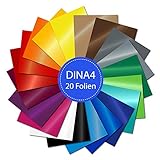 PrintAttack P050 Plotter Folien 20 Stück DIN A4 Oracal 751C High Performance Perfekt zum Plotten Bastelfolie Vinyl Folie Klebefolien selbstklebend je 21cm x 29,7