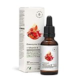 AURA HERBALS® Coenzym Q10 + Vitamin E Flüssig 30ml - 900 Tropfen - NATÜRLICHES PRODUKT 100% – Vegan - Antioxidativen Eigenschaften - Hohe Bioverfügbark