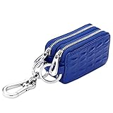 Esdrem Schlüsselmäppchen Unisex handgefertigt echtes Leder Reißverschluss Schlüsselanhänger Fall Tasche KFZ Schlüssel Halter T